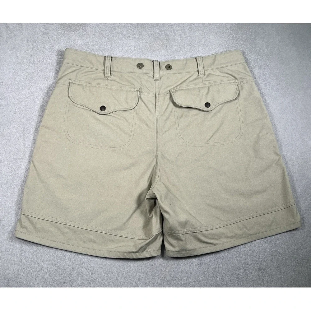 Filson Mens Size 38 Canvas Utility Chino Shorts Button Fly Suspender Buttons